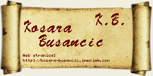 Kosara Busančić vizit kartica